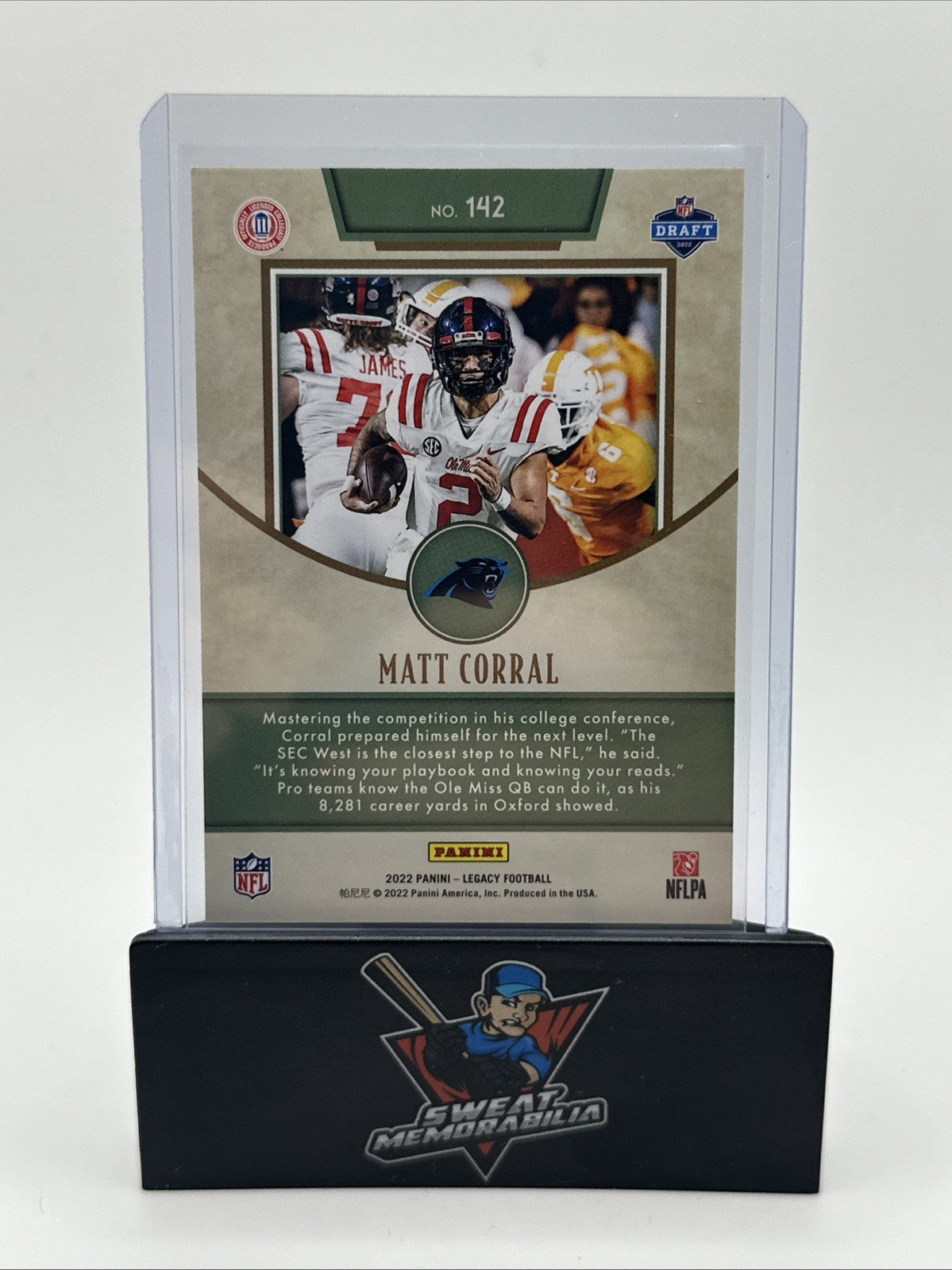 Matt Corral Chrome Premium Edition 2022 Panini Legacy #142 Panthers RC 110/150
