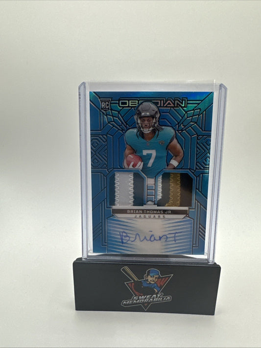 Brian Thomas Jr. 2024 Obsidian RPA Blue 23/25 Auto Dual Patch. Nice Patches!!!