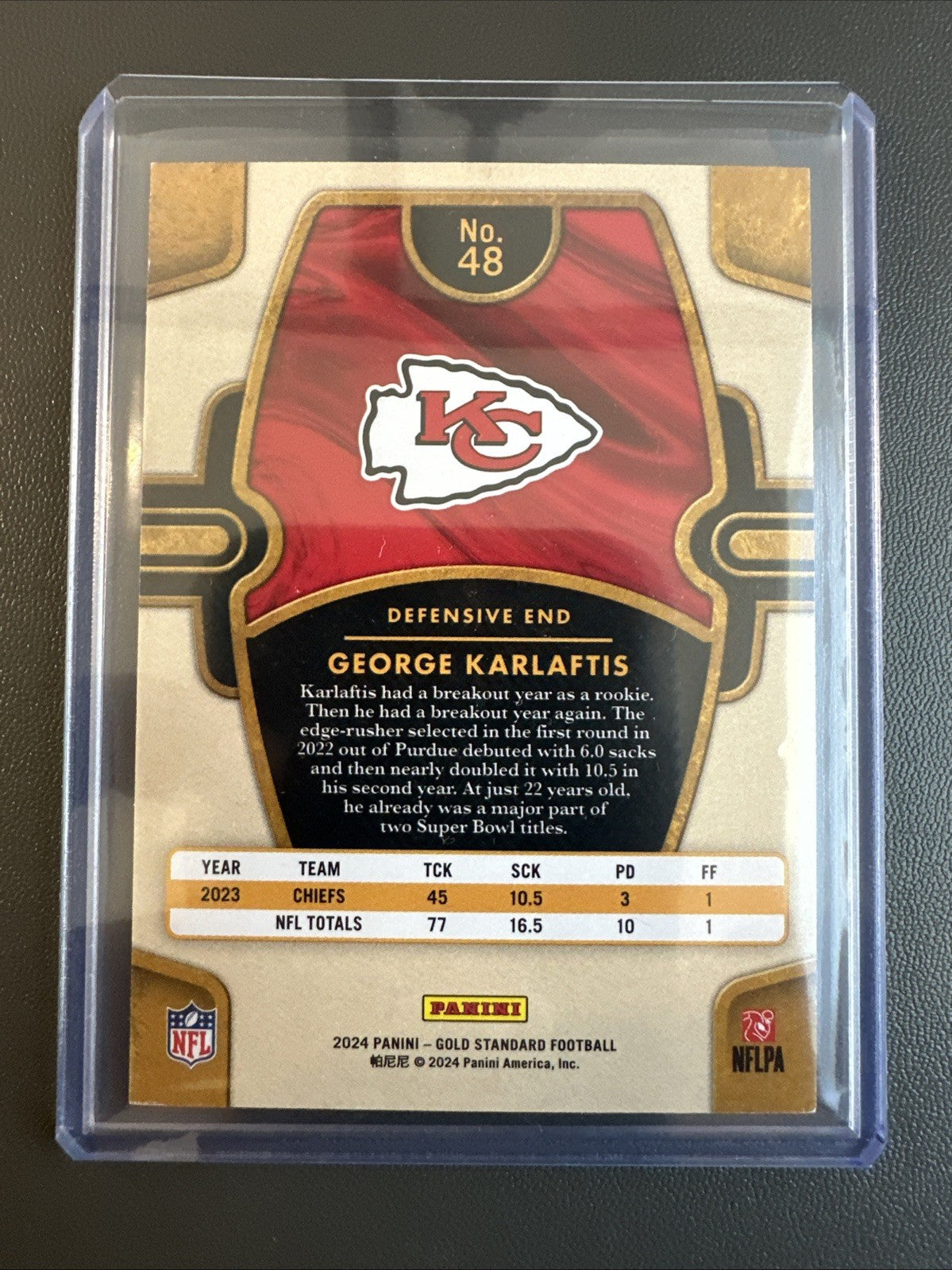 2024 Panini Gold Standard George Karlaftis #48 /24 Chiefs