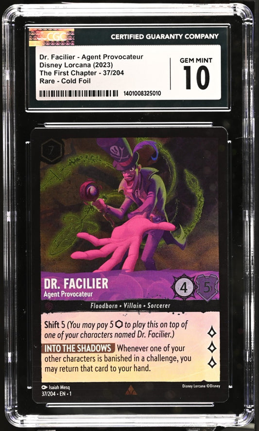 2023 Disney Lorcana The First Chapter Dr. Facilier #37/204 CGC 10