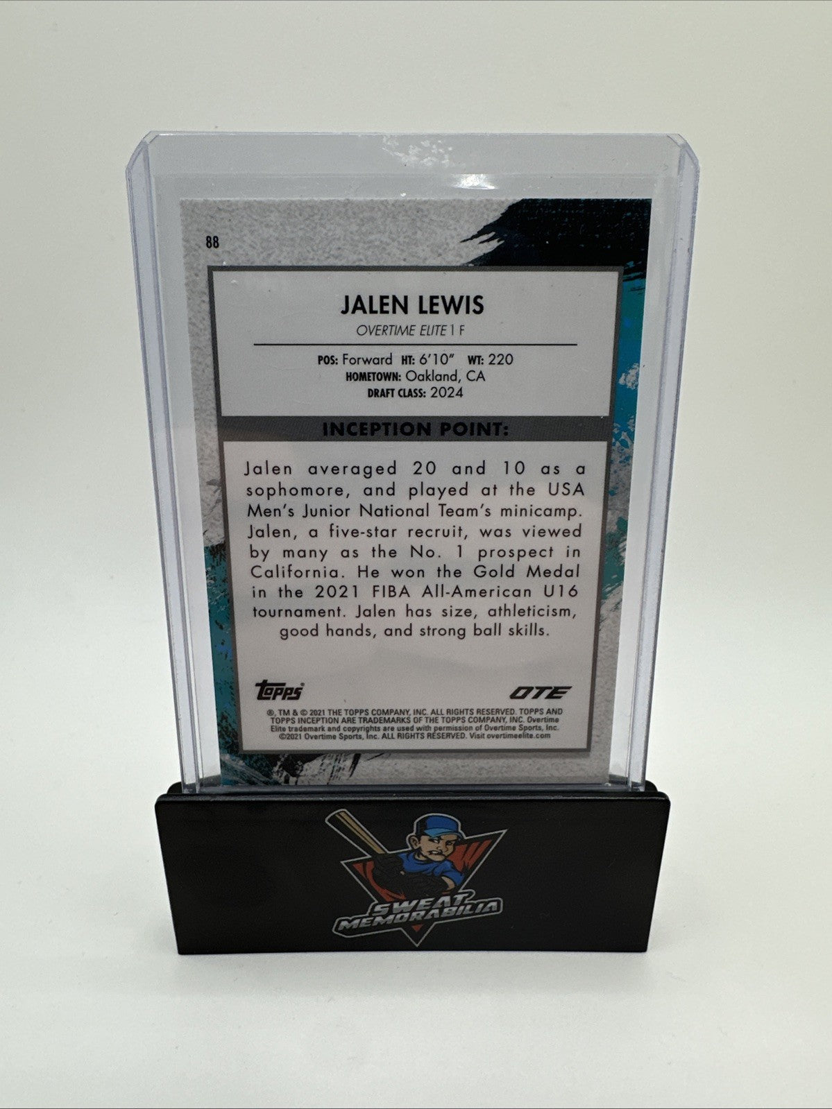 2021-22 Topps Inception OTE Overtime Elite Red /75 Jalen Lewis #IA-JL3 Auto