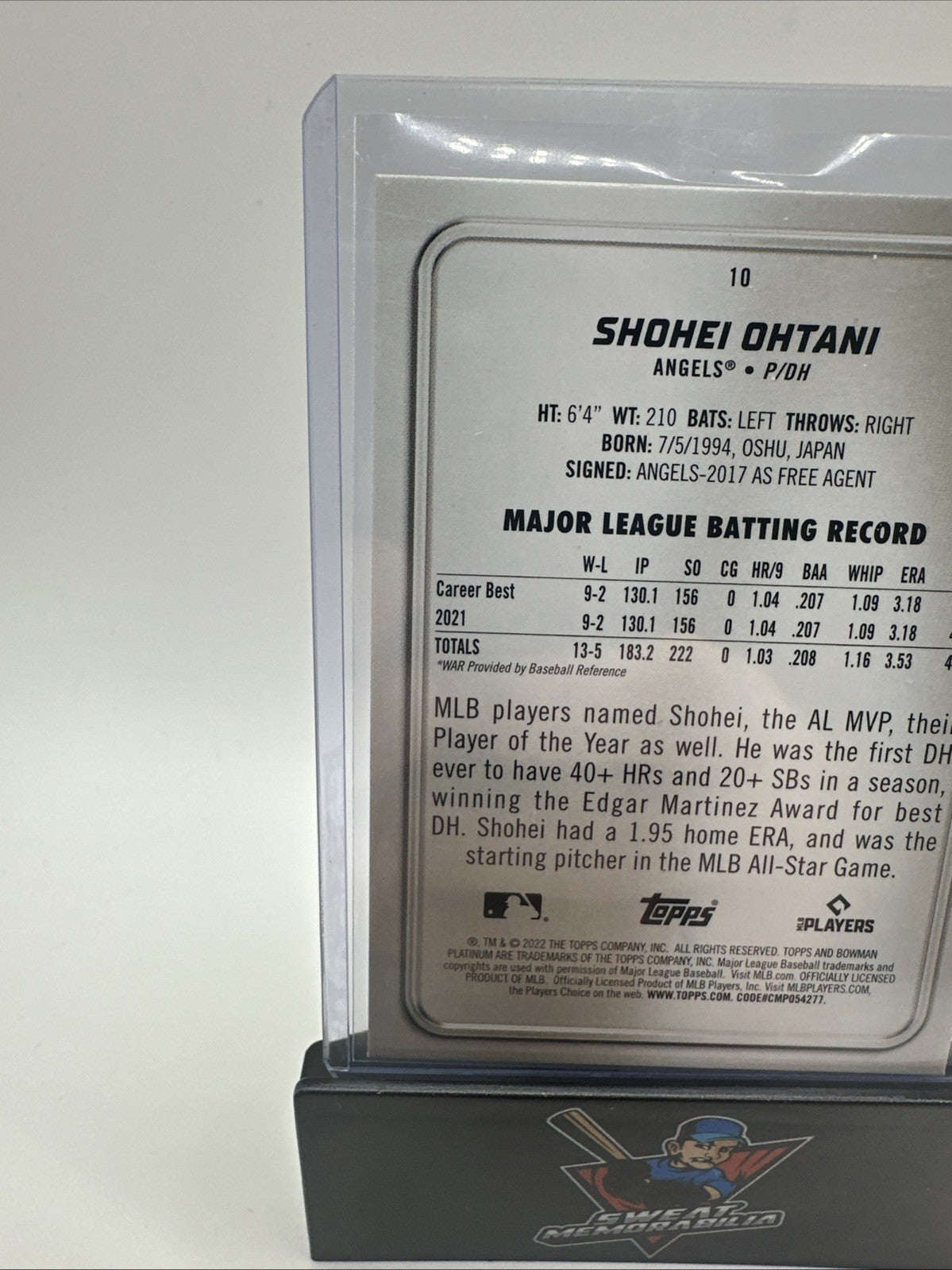 2022 Topps Bowman Platinum Shohei Ohtani