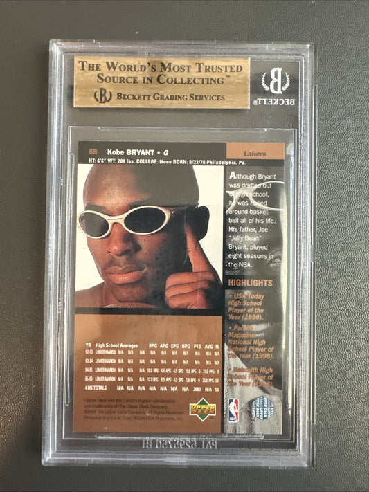 1996 Upper Deck #58 Kobe Bryant RC Rookie BGS 9.5
