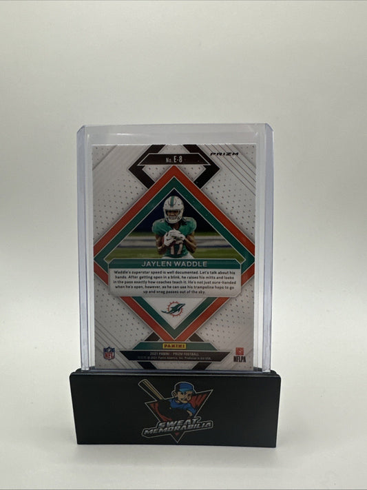 2021 Panini Prizm Jaylen Waddle No Huddle Prizm EMERGENT RC #E-8 DOLPHINS