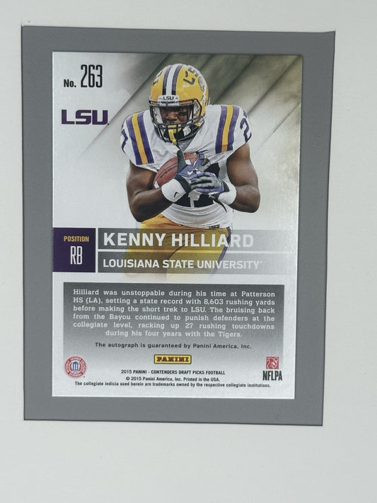 2015 Contenders Draft Picks College Ticket Kenny Hilliard Blue Foil Auto #263