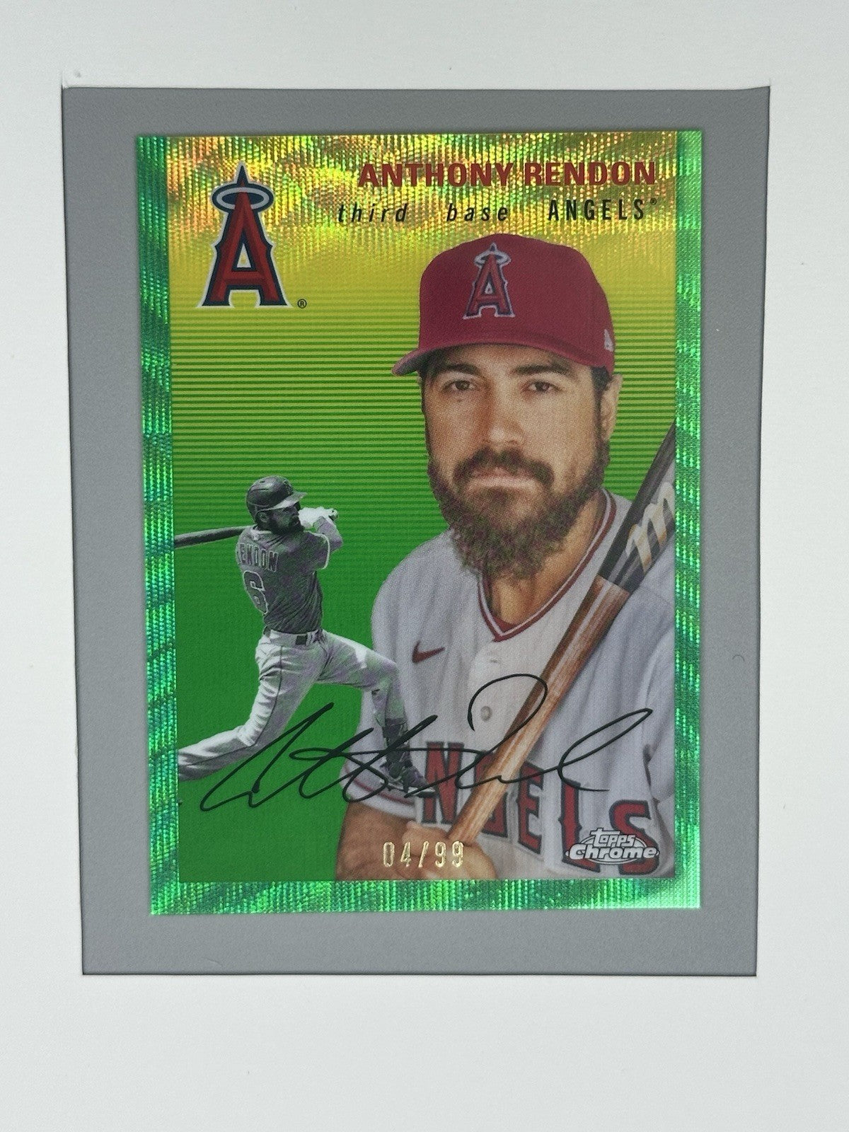 2023 Topps Chrome Platinum Anthony Rendon Green Wave Refractor 4/99 #182