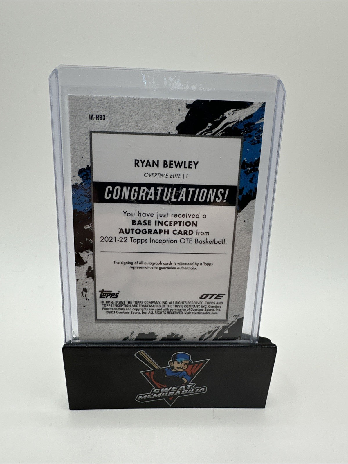 2021-22 Topps Inception OTE Overtime Elite /200 Ryan Bewley #IA-RB3 Auto
