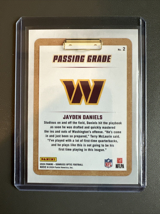 Jayden Daniels 2024 Panini Donruss Optic Football Passing Grade #2 RC Commanders