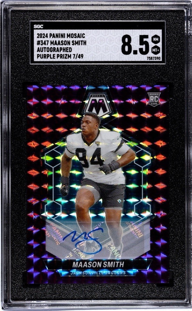 2024 Panini Mosaic - Maason Smith #347 Purple Prizm (RC) /49 SGC 8.5