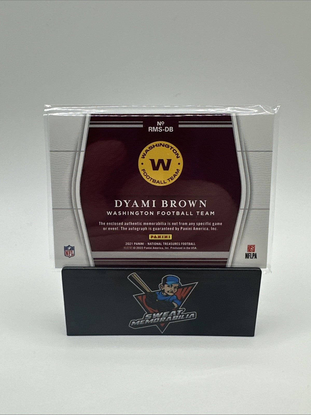 2021 DYAMI BROWN PANINI NATIONAL TREASURES ENCASED RPA ROOKIE PATCH AUTO RC 4/5