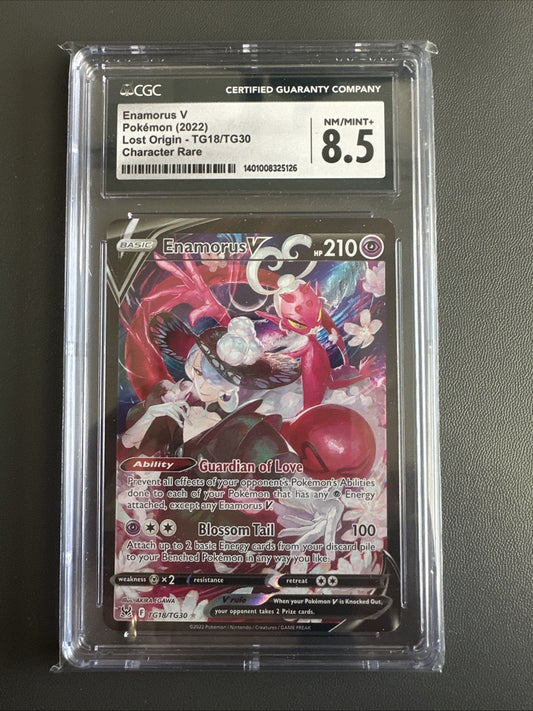 2022 Pokemon Lost Origin Trainer Gallery Enamorus V TG18/TG30 CGC 8.5 FULL ART