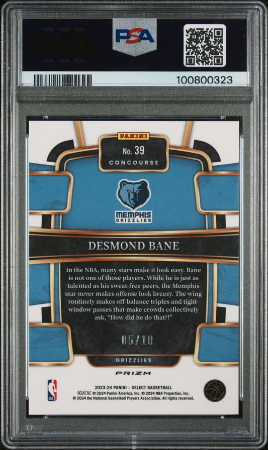 2023 Panini Select Desmond Bane Gold Prizm #39 PSA 10