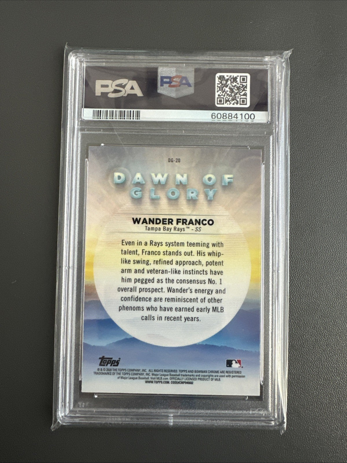 2020 Bowman Chrome: Dawn of Glory Refractor #DG-20 Wander Franco (RC) PSA 10