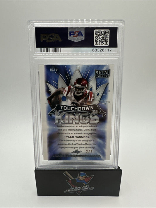 2021 Tyler Vaughns Leaf Metal Draft Purple Mojo Auto  RC /7 PSA 10