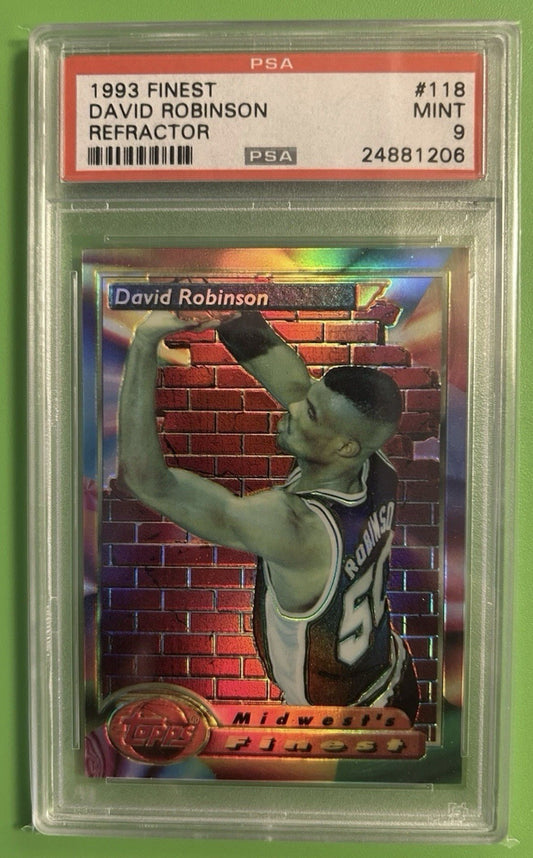1993 FINEST REFRACTOR DAVID ROBINSON #118 PSA 9 MINT