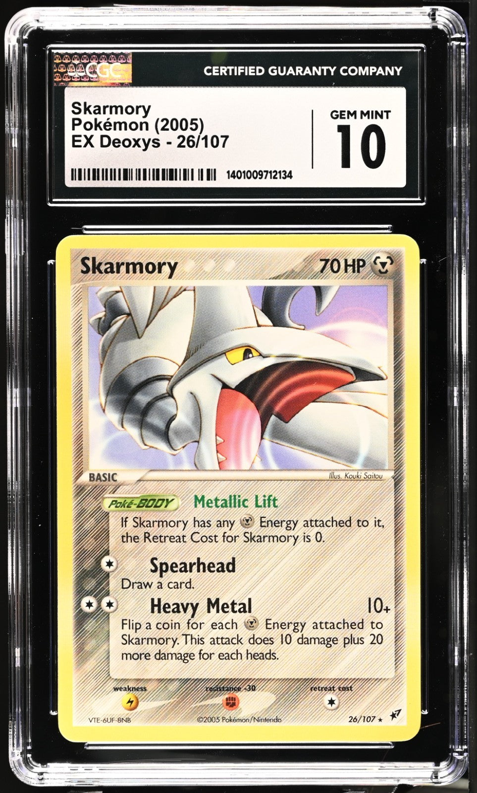 2005 Pokemon EX Deoxys Skarmory #26/107 CGC 10