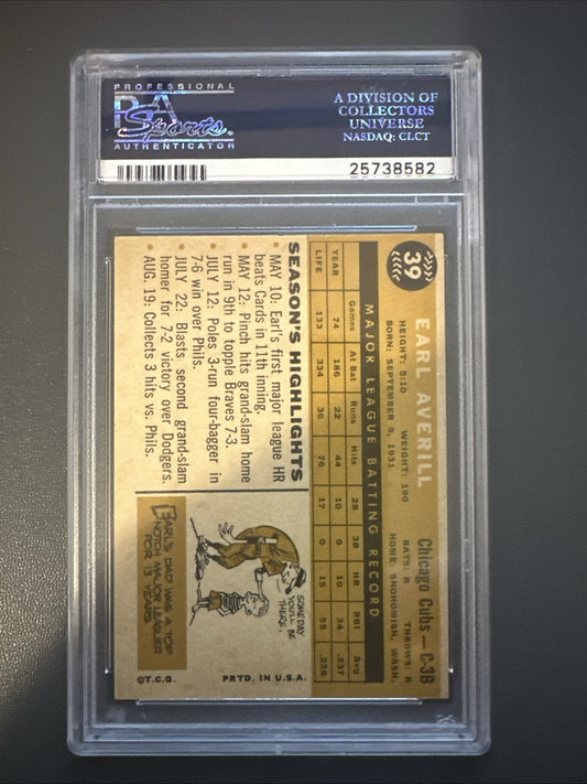 1960 Topps Earl Averill #39 PSA 8