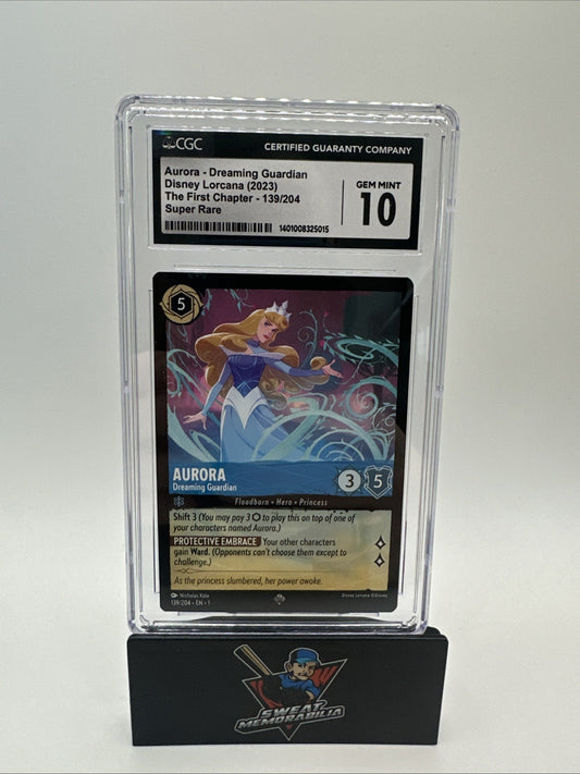 Disney Lorcana CGC 10 Gem Mint Super Rare Aurora Dreaming Guardian 139/204