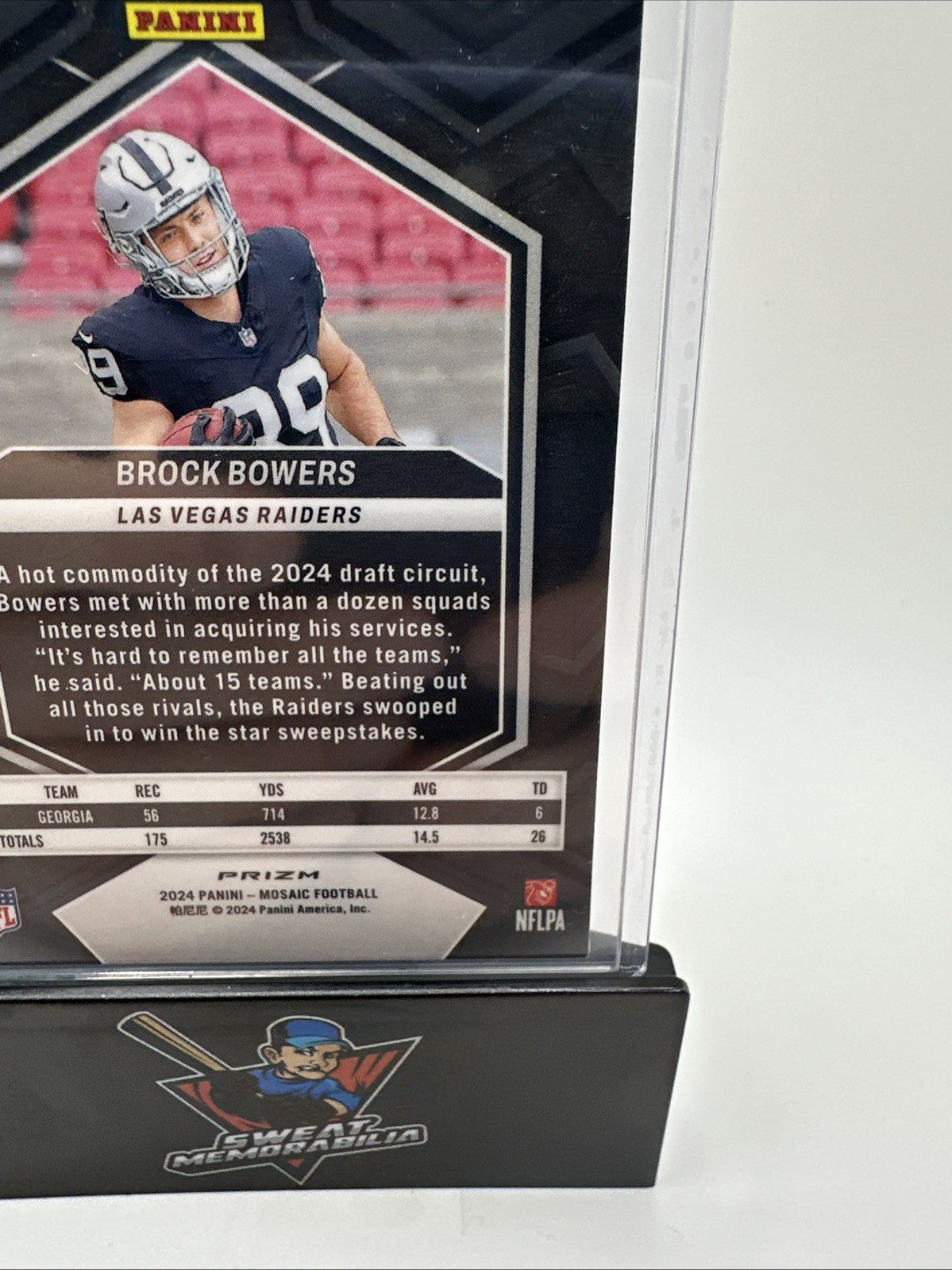 2024 Panini Mosaic - Rookies Reactive Red Mosaic Prizm #313 Brock Bowers (RC)