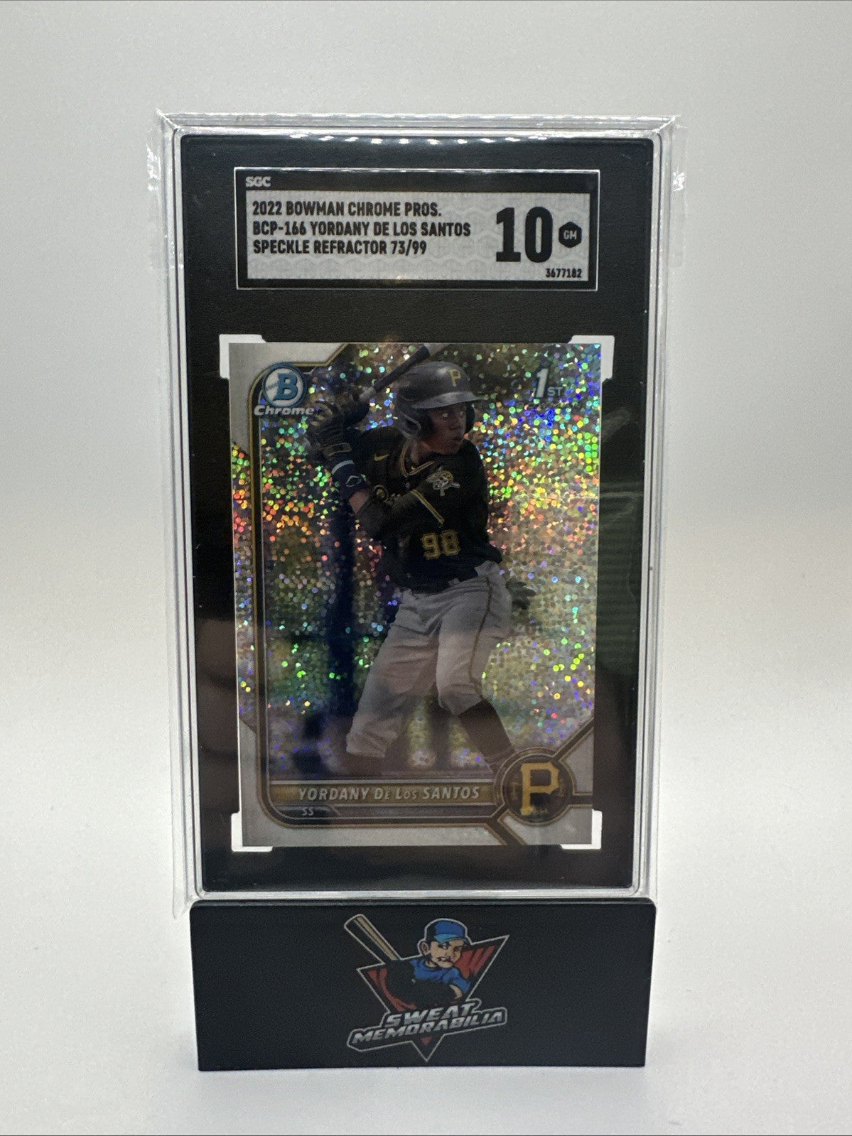 YORDANY DE LOS SANTOS 2022 BOWMAN CHROME 1ST SPECKLE REFRACTOR /99 SGC 10