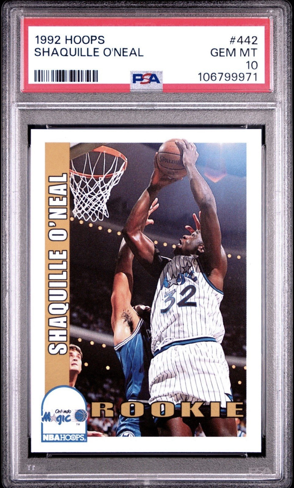 Shaquille O'Neal 1992-93 Hoops Skybox #442 PSA 10 Rookie
