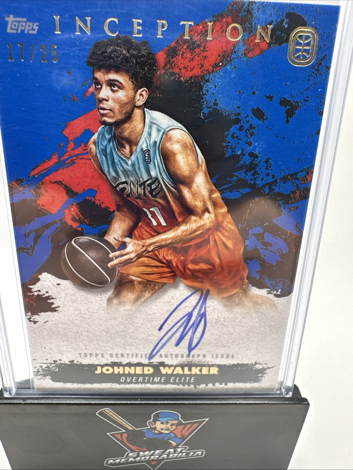 2021-22 Topps Inception OTE Overtime Elite Blue /25 Johned Walker #IA-JW1 Auto