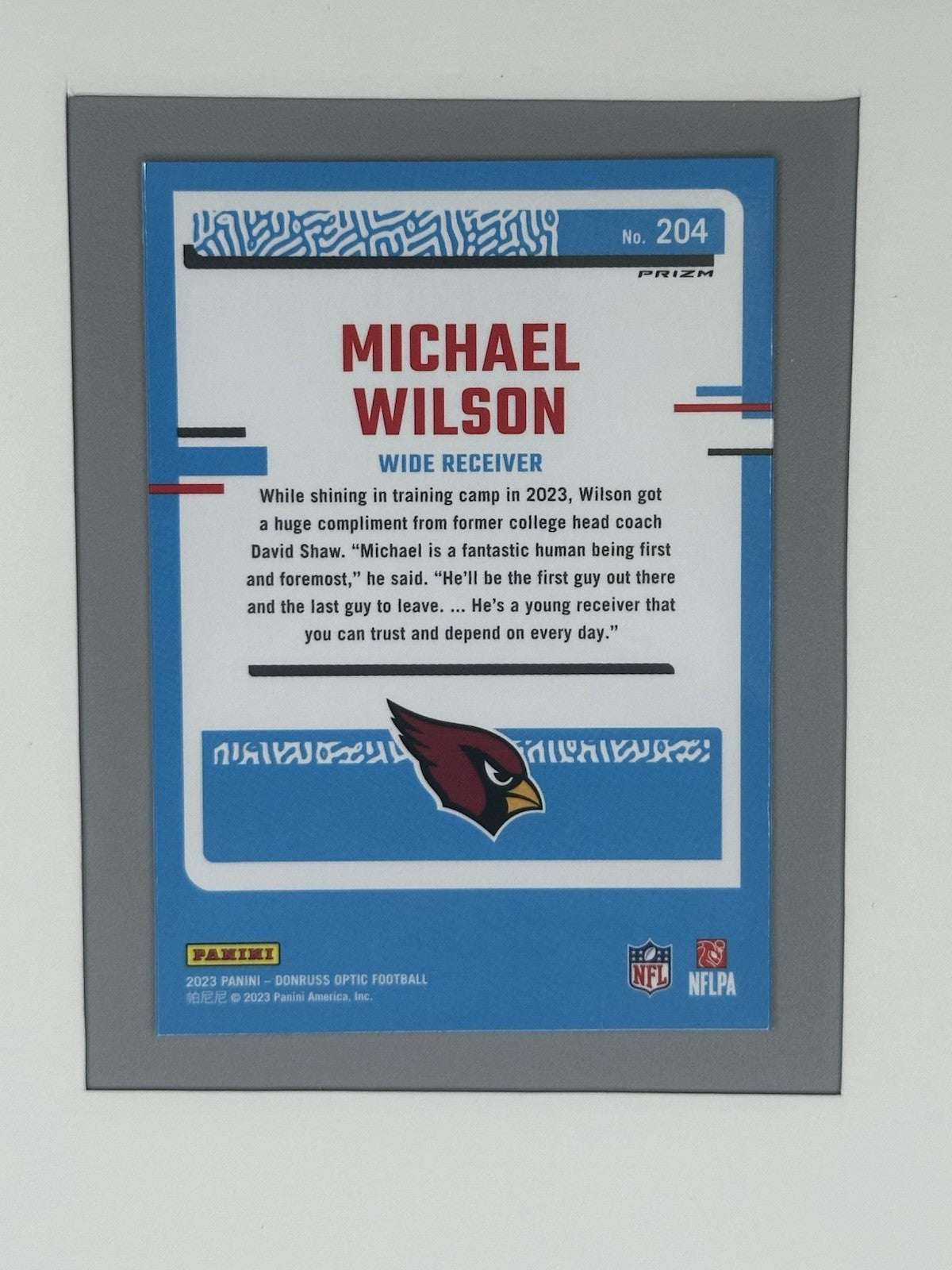 2023 Donruss Optic Michael Wilson Rated Rookie Silver Prizm #204