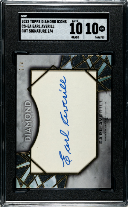 2022 Topps Diamond Icons Earl Averill Cut Sig. #CS-EA SGC 10/Auto 10