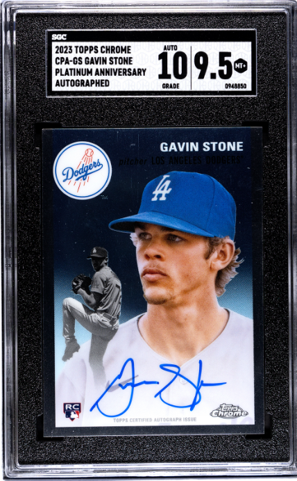 2023 Topps Chrome Platinum Anniversary Gavin Stone Auto. #CPA-GS SGC 9.5/Auto 10