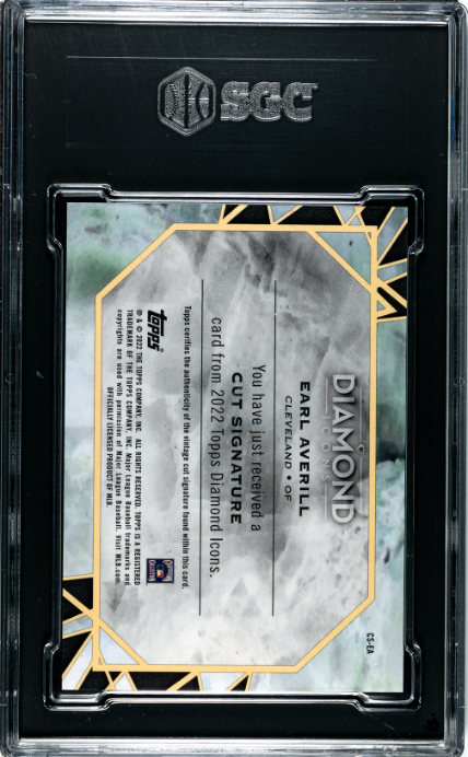2022 Topps Diamond Icons Earl Averill Cut Sig. #CS-EA SGC 10/Auto 10