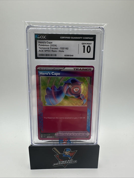 Pokemon Temporal Forces Hero's Cape 152/162 CGC GEM MINT 10 Ace Spec Rare Holo