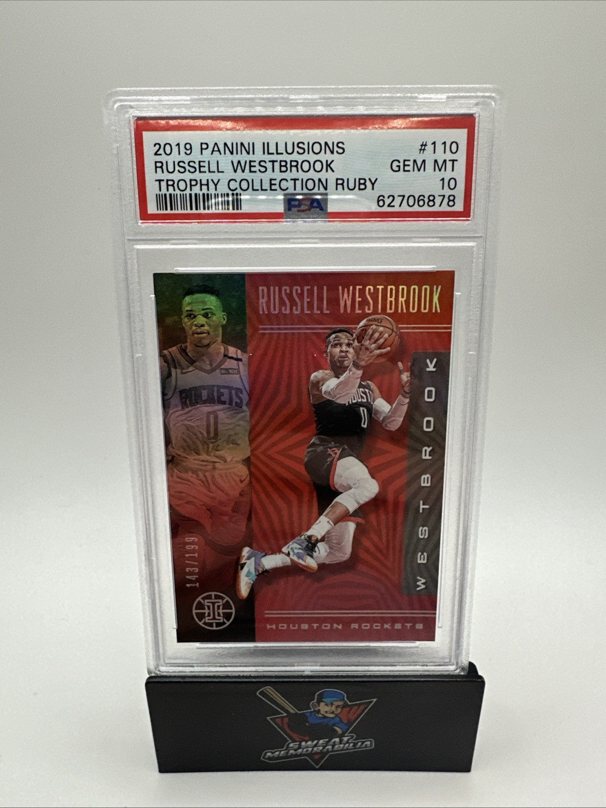 2019-20 Panini Illusions Trophy Collect. Red #110 Russell Westbrook /199 PSA 10