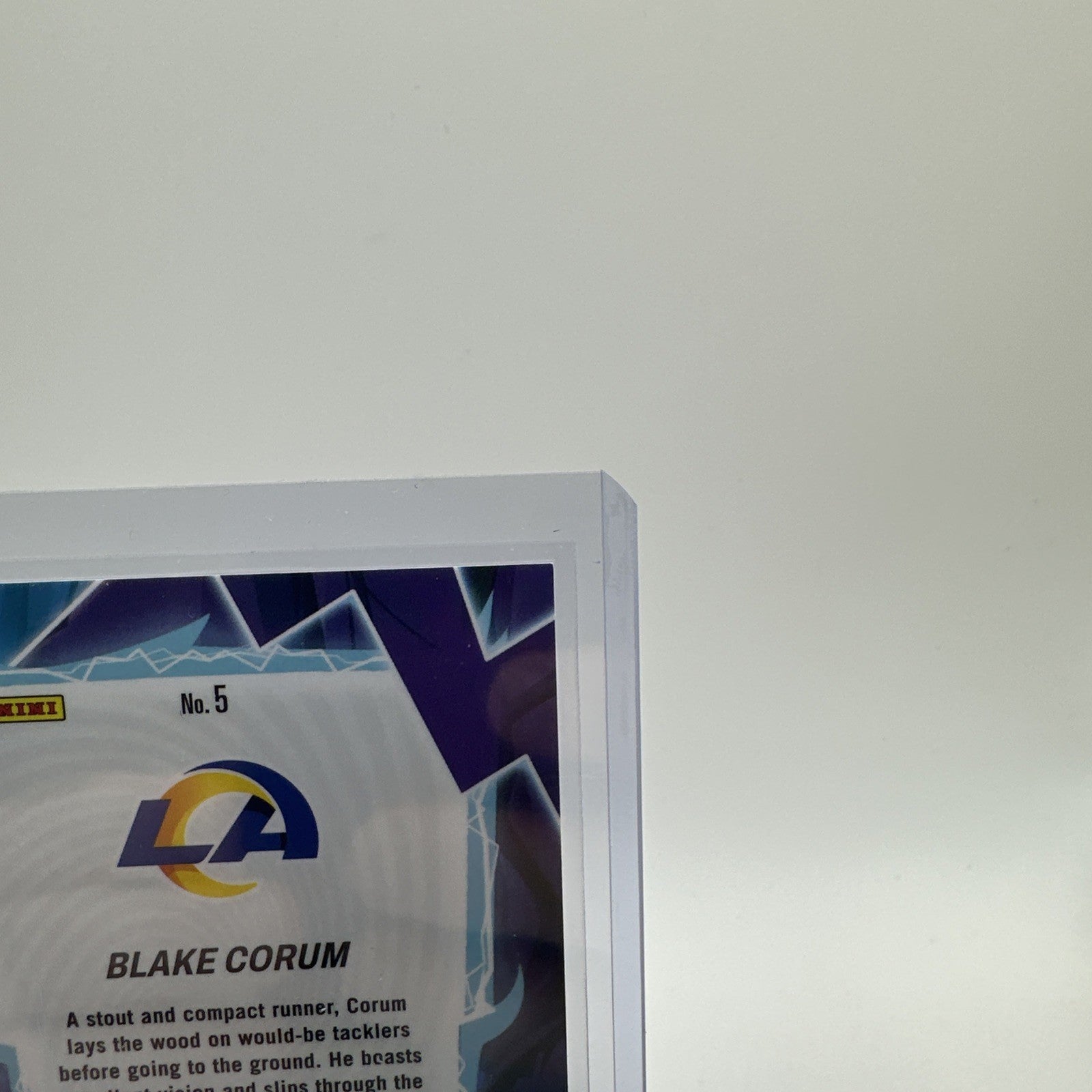 2024 Panini Mosaic Blake Corum #5 RC Rams Storm Silver/Blue 73/99