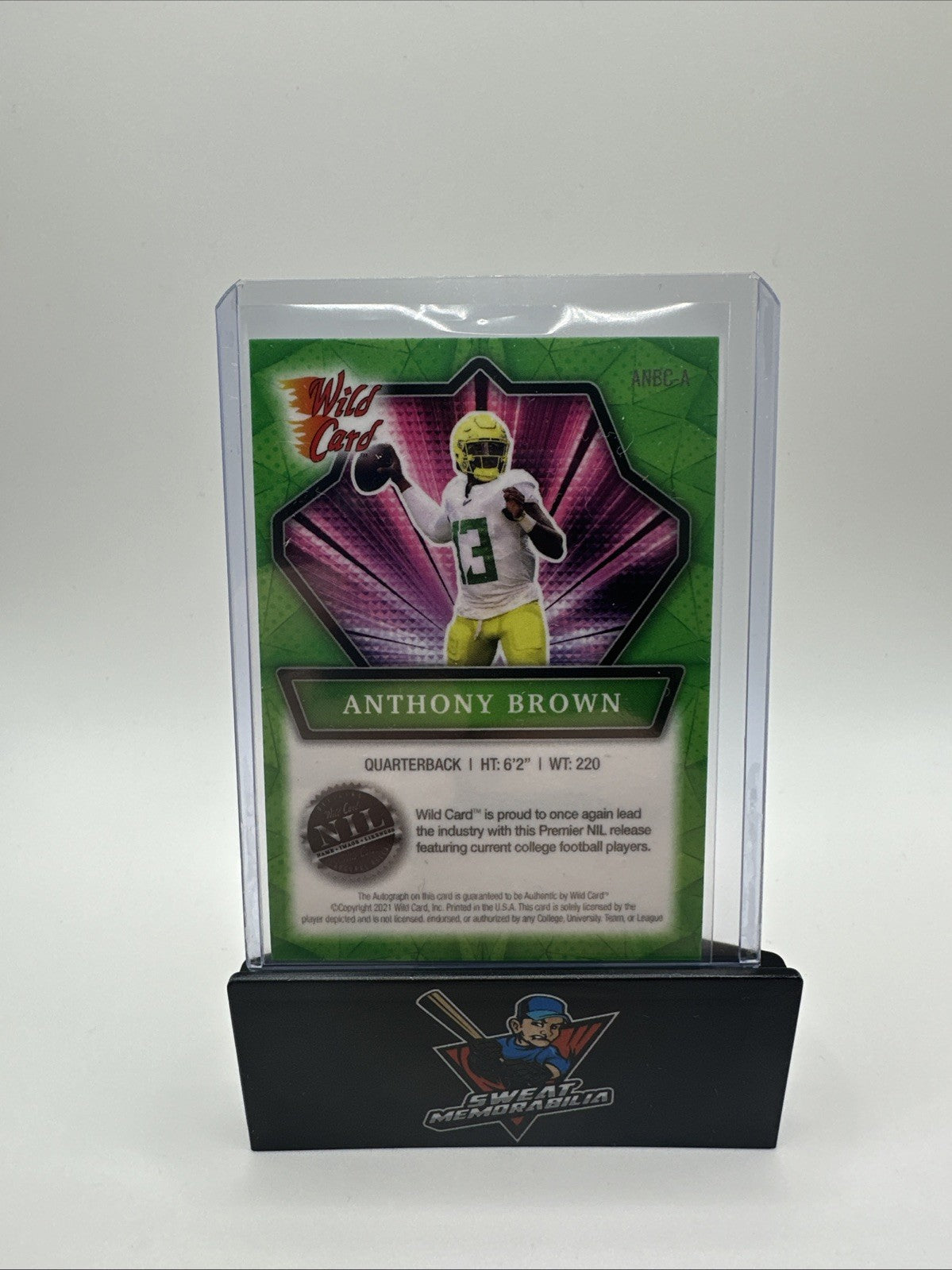 2021-22 Wild Card Alumination NIL ANTHONY BROWN HOLO Green Ice Rookie AUTO /45