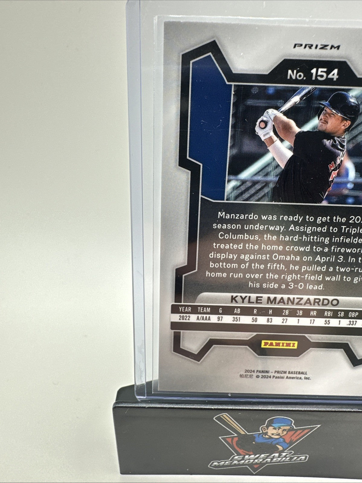 Kyle Manzardo (RC) 2024 Panini Prizm Baseball Green Pulsar Prizm /75