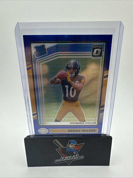 2024 Panini Donruss Optic - Rated Rookie Roman Wilson #285 Blue Prizm (RC)