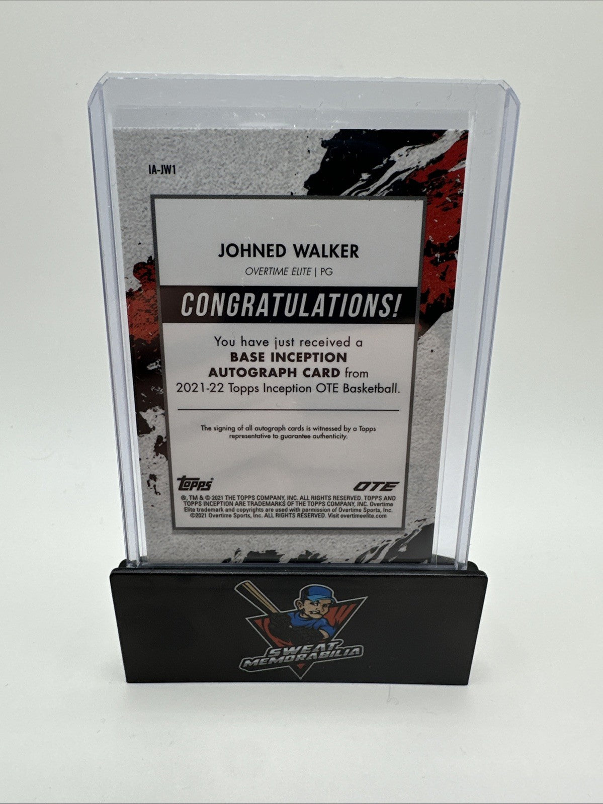 2021-22 Topps Inception OTE Overtime Elite Blue /25 Johned Walker #IA-JW1 Auto