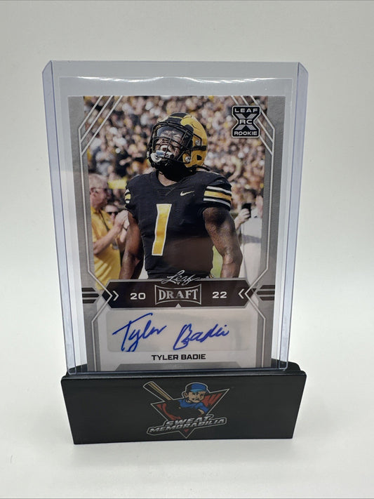 2022 Leaf Draft - Autographs #BA-TB2 Tyler Badie RC