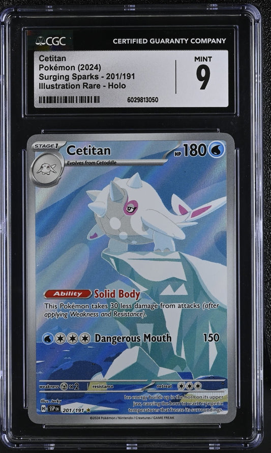 Pokemon 2024 Surging Sparks Cetitan #201/191 Holo CGC 9