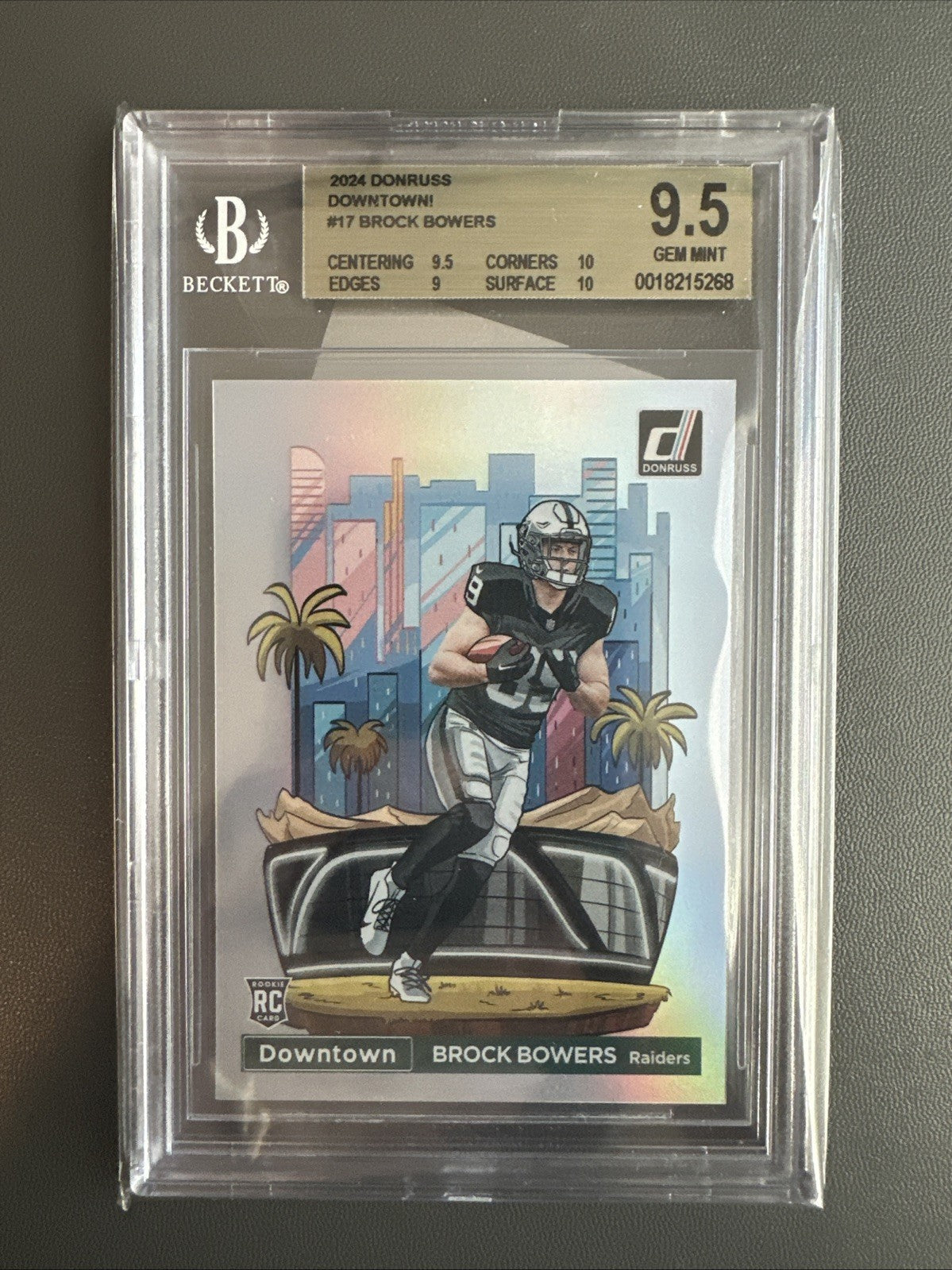 2024 Panini Donruss Brock Bowers Downtown BGS 9.5 GEM MINT 2 10 Subgrades!! RC