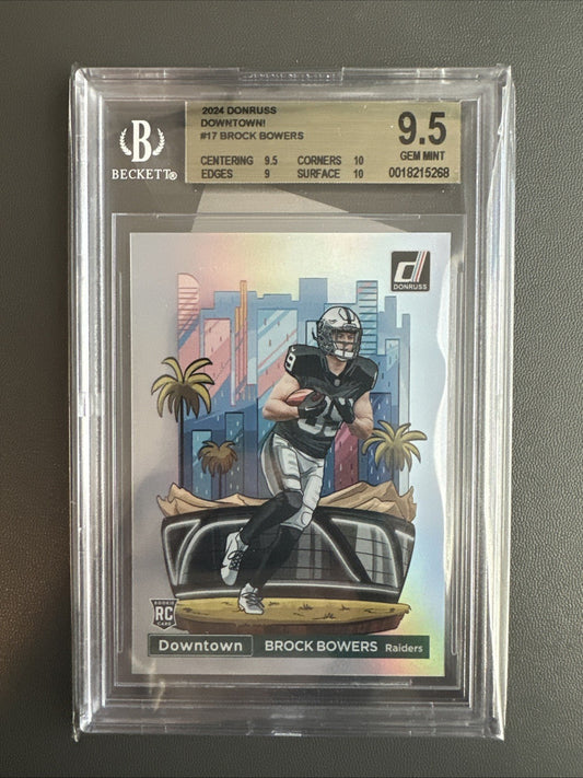 2024 Panini Donruss Brock Bowers Downtown BGS 9.5 GEM MINT 2 10 Subgrades!! RC