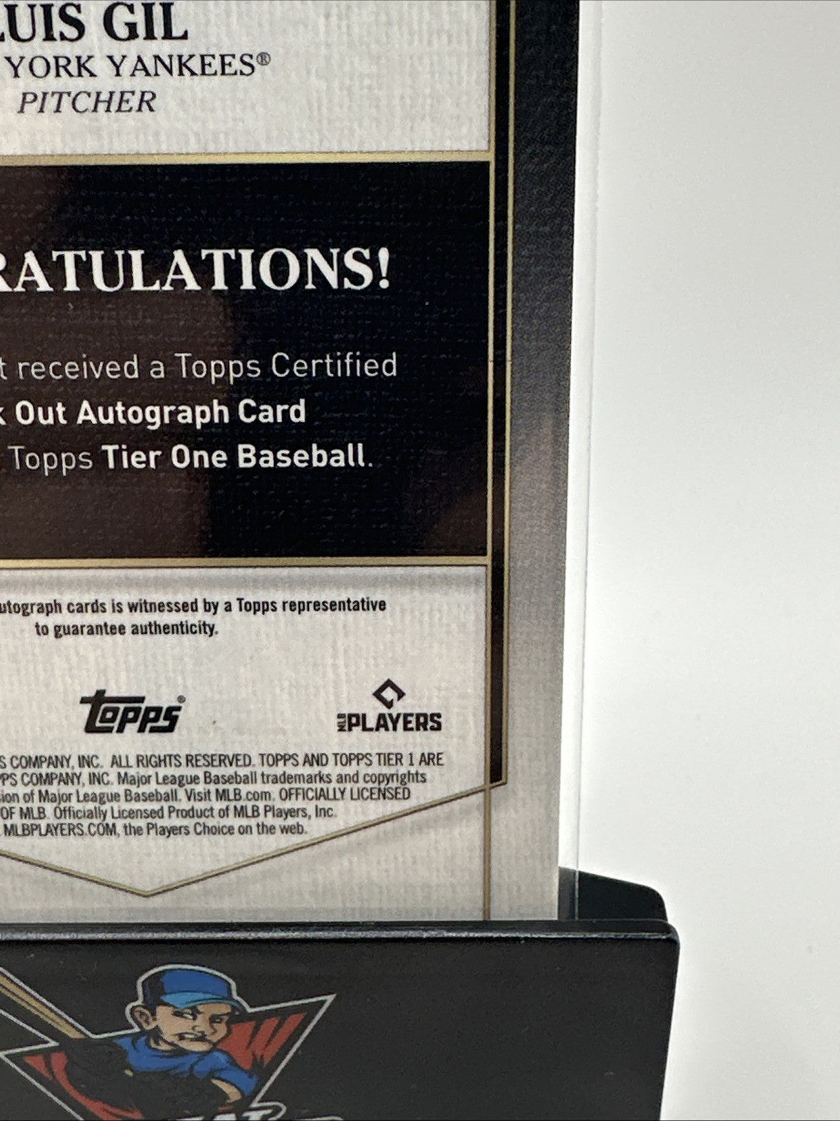 Luis Gil On Card Auto 2022 Topps Tier One Break Out Autograph Card /299. MINT