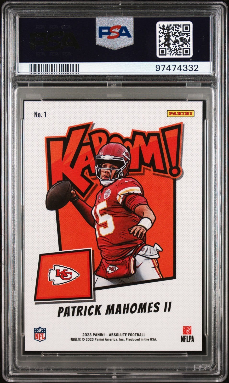2023 Panini Absolute Kaboom! Horizontal Patrick Mahomes II #1 PSA 9
