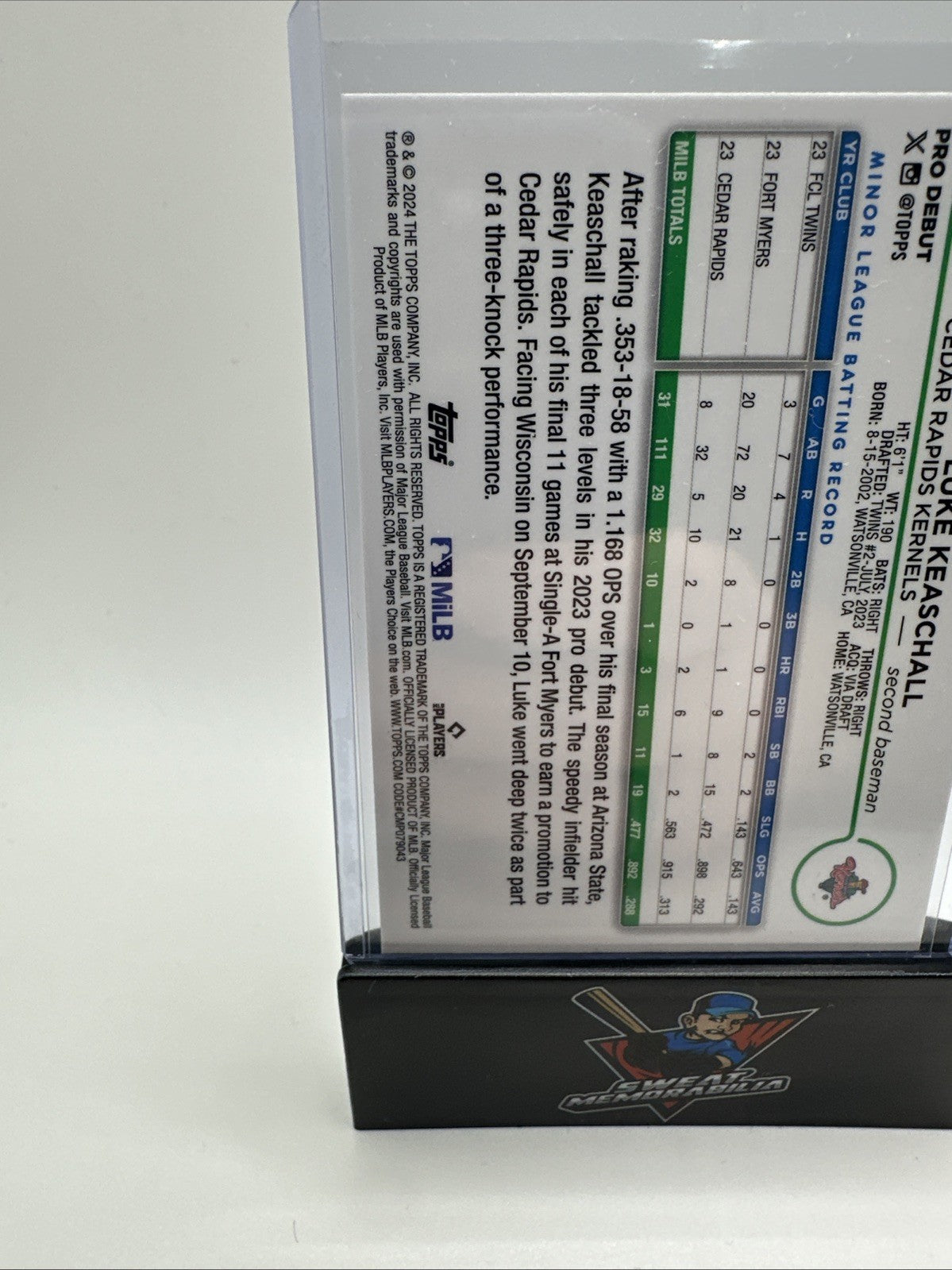 2024 Topps Pro Debut Luke Keaschall Chrome X-Fractor #PDC-125 Minnesota Twins
