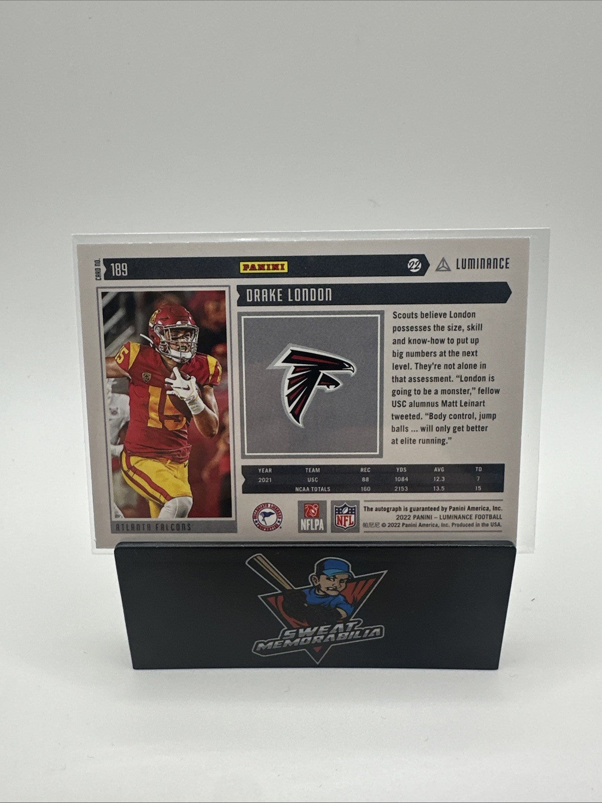 2022 Drake London Panini Luminance Rookie Auto 25/100