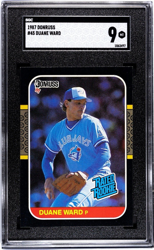1987 DONRUSS #45 DUANE WARD RC RATED ROOKIE BLUE JAYS SGC 9