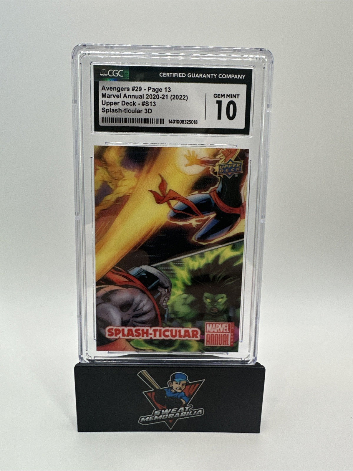 2020-21 MARVEL ANNUAL SPLASH-TICULAR INSERT #S13 AVENGERS #29 CGC 10