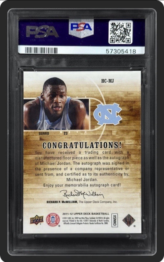 POP 2 MICHAEL JORDAN PSA 10 2011 UD SP AUTHENTIC HOME COURT SIGNATURES AUTO UNC