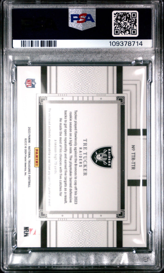 2023 Panini National Treasures TT Rookies Relics Tre Tucker 1/1 PSA 9