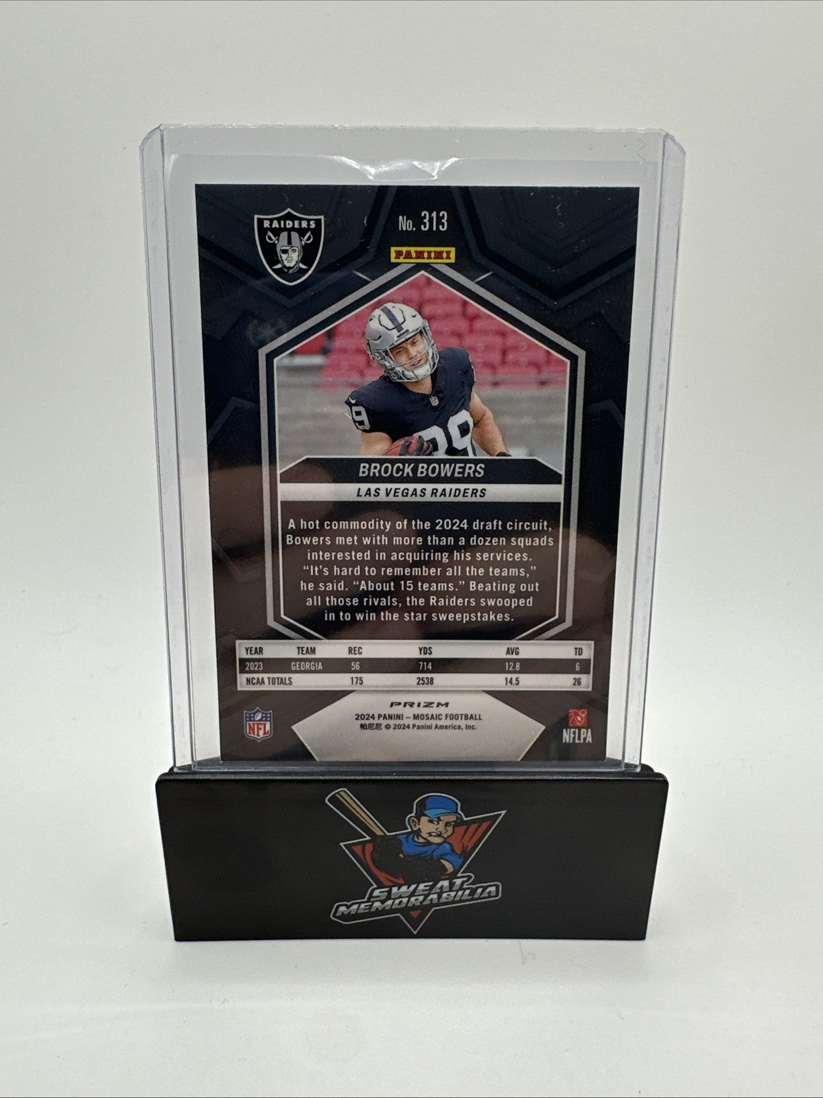 2024 Panini Mosaic - Rookies Reactive Red Mosaic Prizm #313 Brock Bowers (RC)